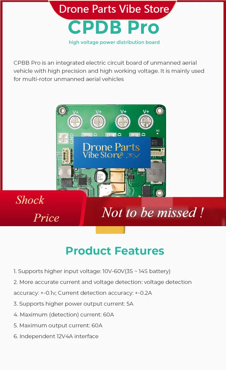 DParts12026 New CPDB Pro FPV Dr-one Quadcopter Accurate Voltage And Current Monitoring High Accuracy Of Power Distribution Board
DParts12026 New CPDB Pro FPV Dr-one Quadcopter Accurate Voltage And Current Monitoring High Accuracy Of Power Distribution Board