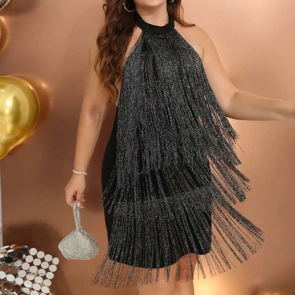 New Autumn Style Fashion Temperament Large Women's Dress Hanging Neck Tassel Short Party Skirt Party Summer Elegantes Casual Y2k
New Autumn Style Fashion Temperament Large Women's Dress Hanging Neck Tassel Short Party Skirt Party Summer Elegantes Casual Y2k