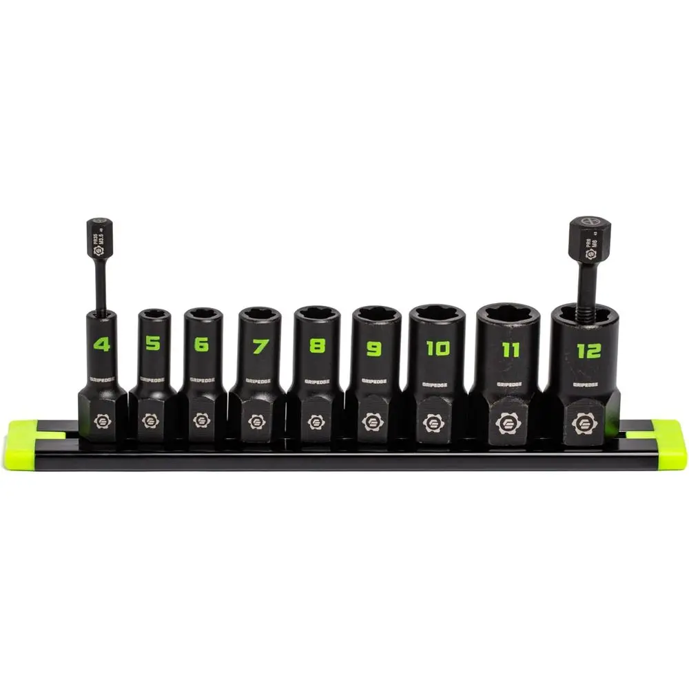 9-Piece 1/4 Drive Metric Socket Extractor Set - 4-12mm Sizes, Removes Damaged Fasteners, Includes Socket Rail
9-Piece 1/4 Drive Metric Socket Extractor Set - 4-12mm Sizes, Removes Damaged Fasteners, Includes Socket Rail