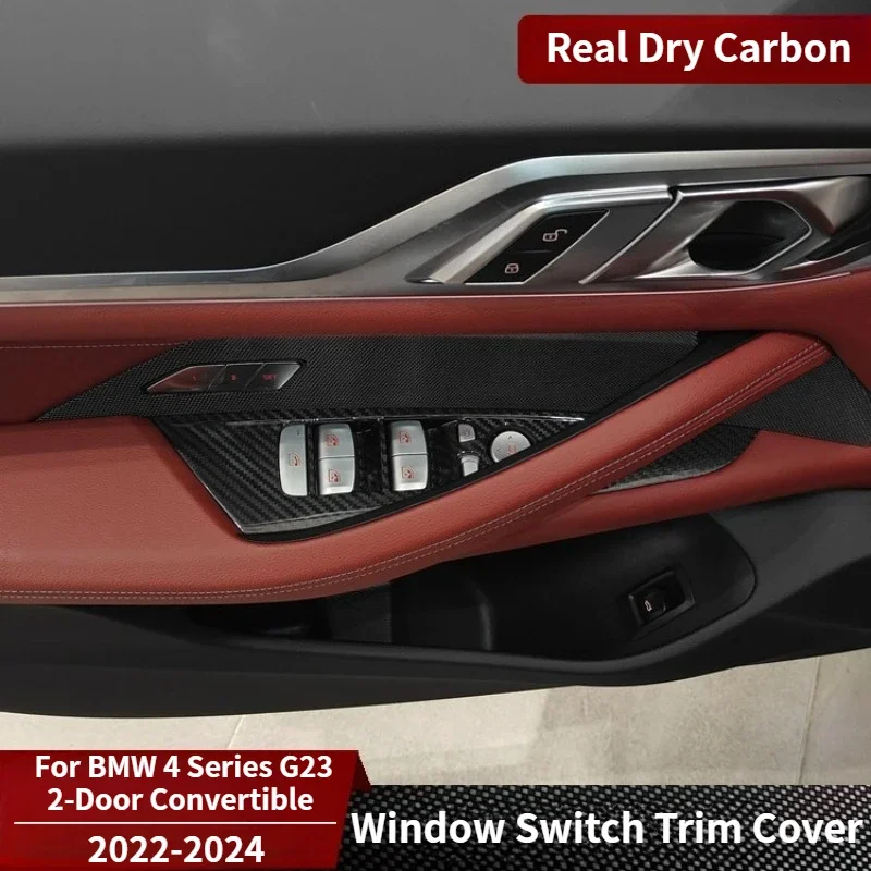 For BMW 4 Series G23 2-Door/Convertible Real Dry Carbon Fiber Window Switch Cover Trim 2022-2024 Interior Mouldings Accessories
For BMW 4 Series G23 2-Door/Convertible Real Dry Carbon Fiber Window Switch Cover Trim 2022-2024 Interior Mouldings Accessories