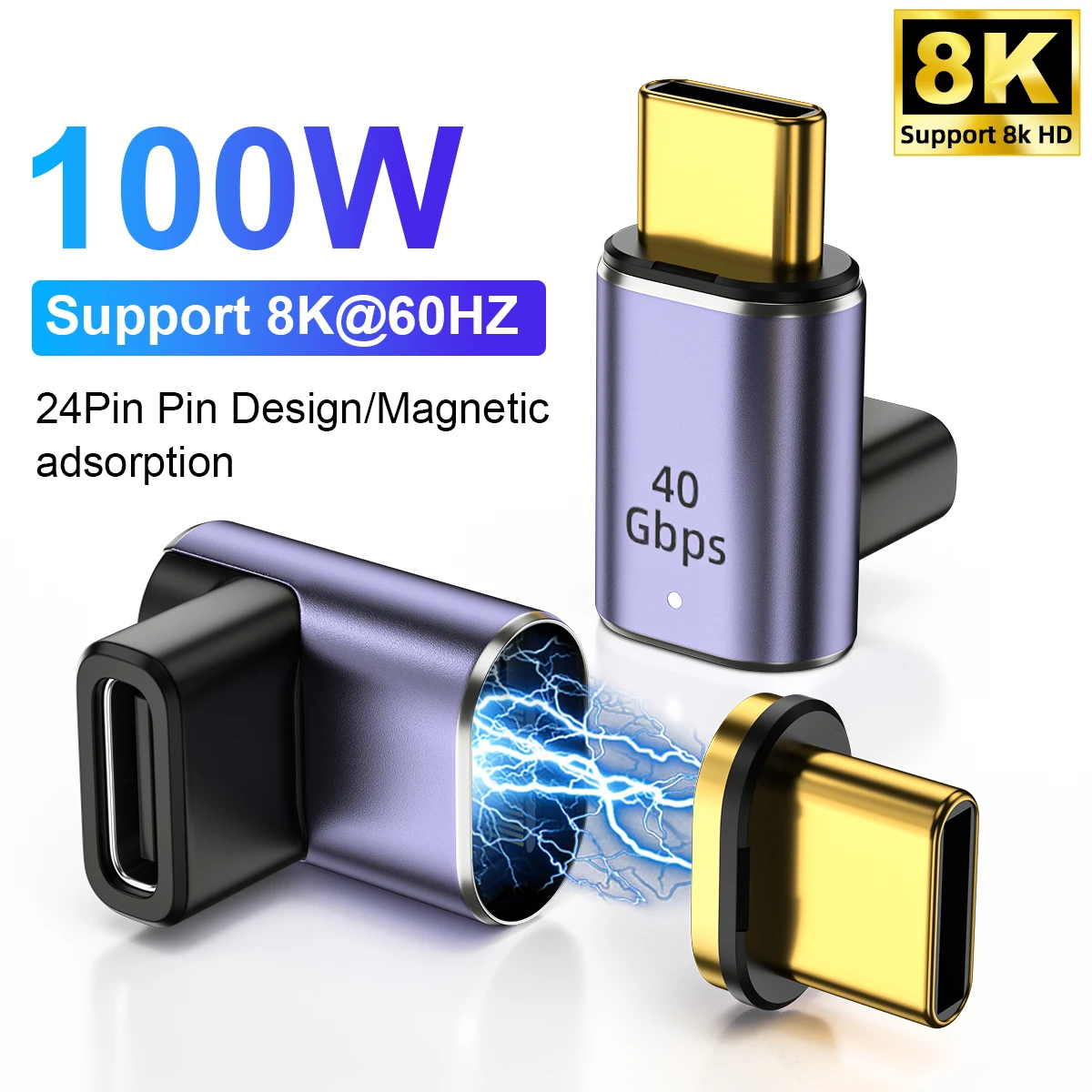 ANKNDO USB C Adapter 90 Degree 100W Fast Charging Charger Cable Converter for Macbook Pro Type C Magnetic Adapter Angle
ANKNDO USB C Adapter 90 Degree 100W Fast Charging Charger Cable Converter for Macbook Pro Type C Magnetic Adapter Angle