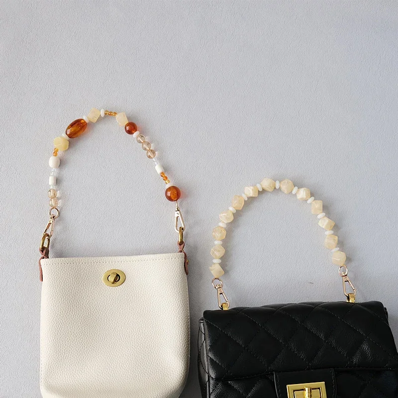 New Woman Bag Strap Accessory Candy Amber Acrylic Beads Chains Parts Luxury Handcrafted Wristband Women Cute Bag Handle Chain
New Woman Bag Strap Accessory Candy Amber Acrylic Beads Chains Parts Luxury Handcrafted Wristband Women Cute Bag Handle Chain