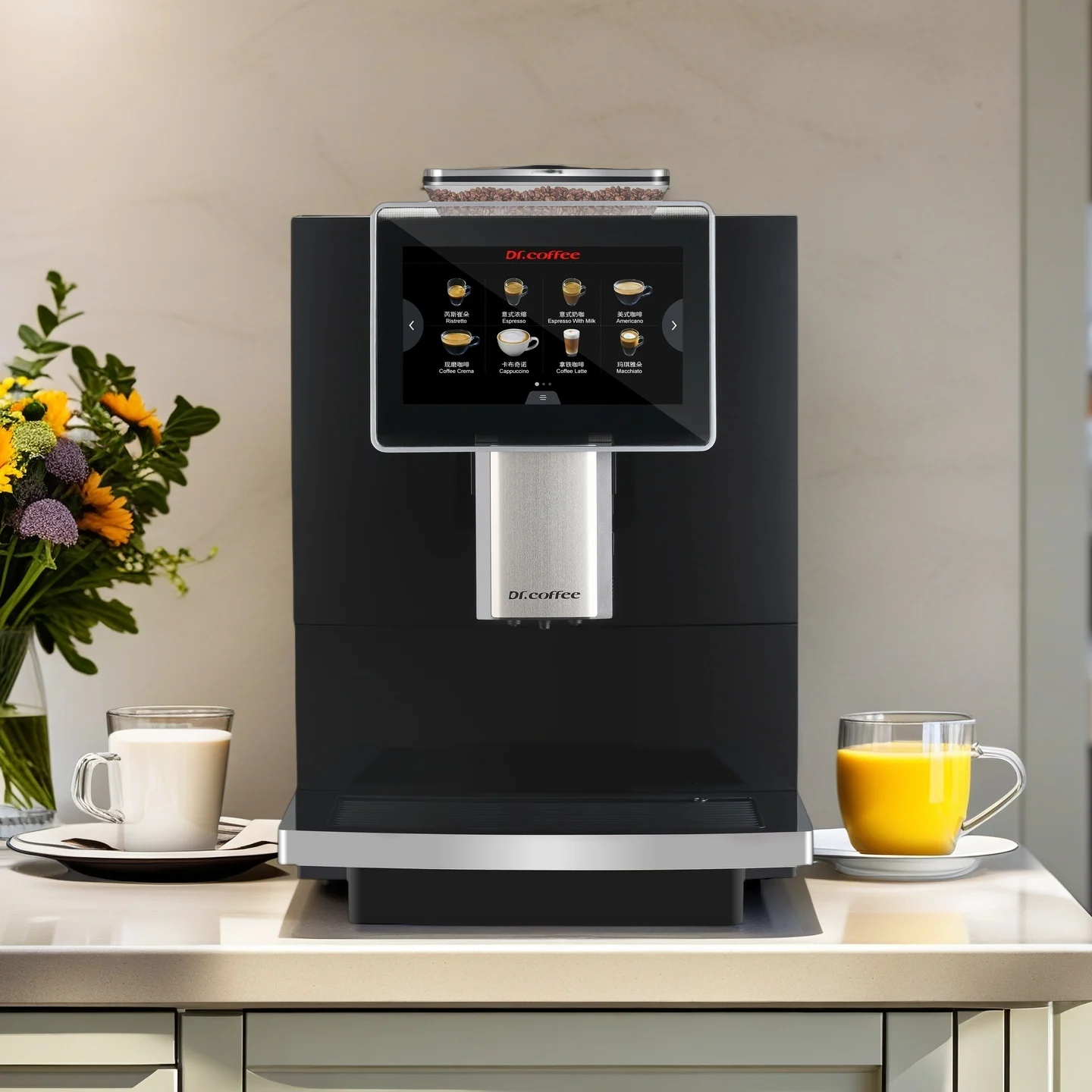 Dr Coffee H10 Automatic Coffee Machine Office Touch Screen Bean To Cup Espresso With Grinder
Dr Coffee H10 Automatic Coffee Machine Office Touch Screen Bean To Cup Espresso With Grinder