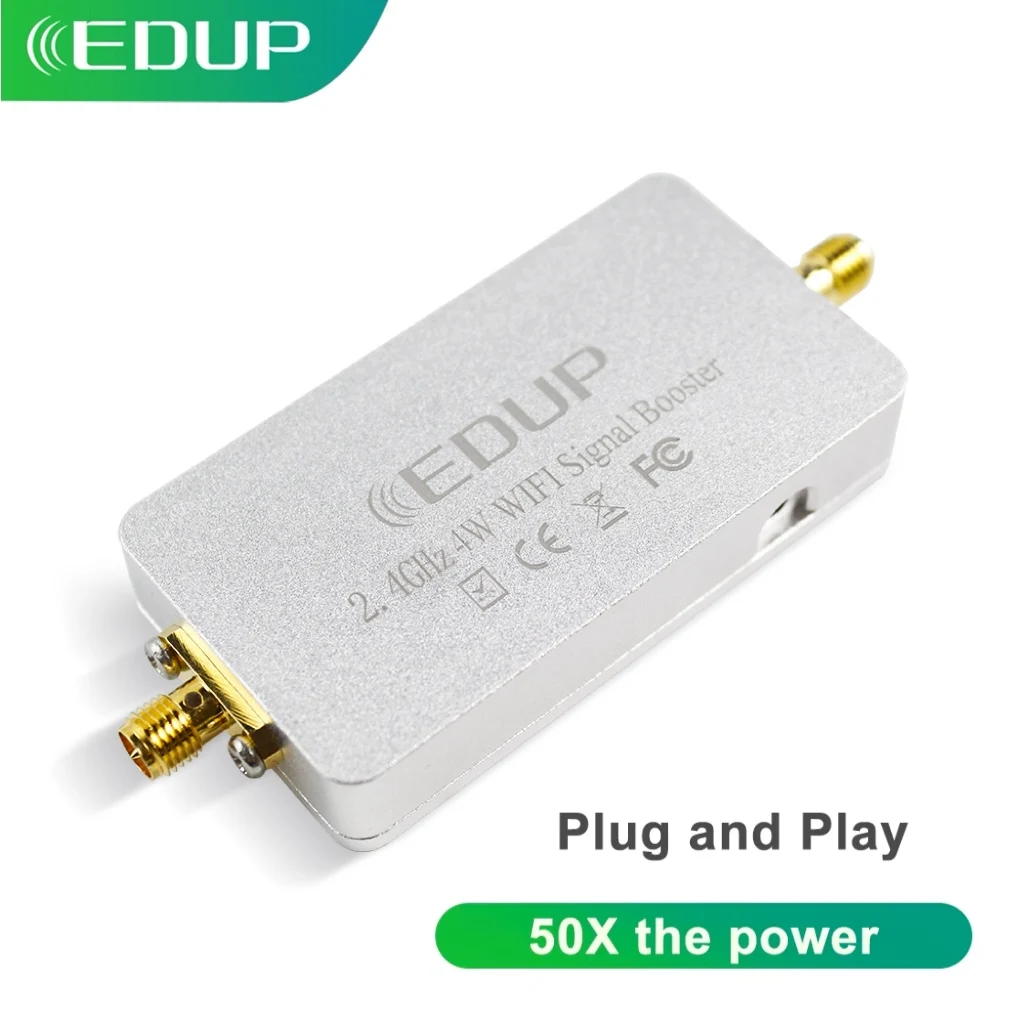 EDUP WiFi Booster 2.4GHz 4W Беспроводной усилитель сигнала высокой мощности 36dBm Расширение диапазона сигнала 802.11b/g/n для FPV RC Quadcopt
EDUP WiFi Booster 2.4GHz 4W Беспроводной усилитель сигнала высокой мощности 36dBm Расширение диапазона сигнала 802.11b/g/n для FPV RC Quadcopt