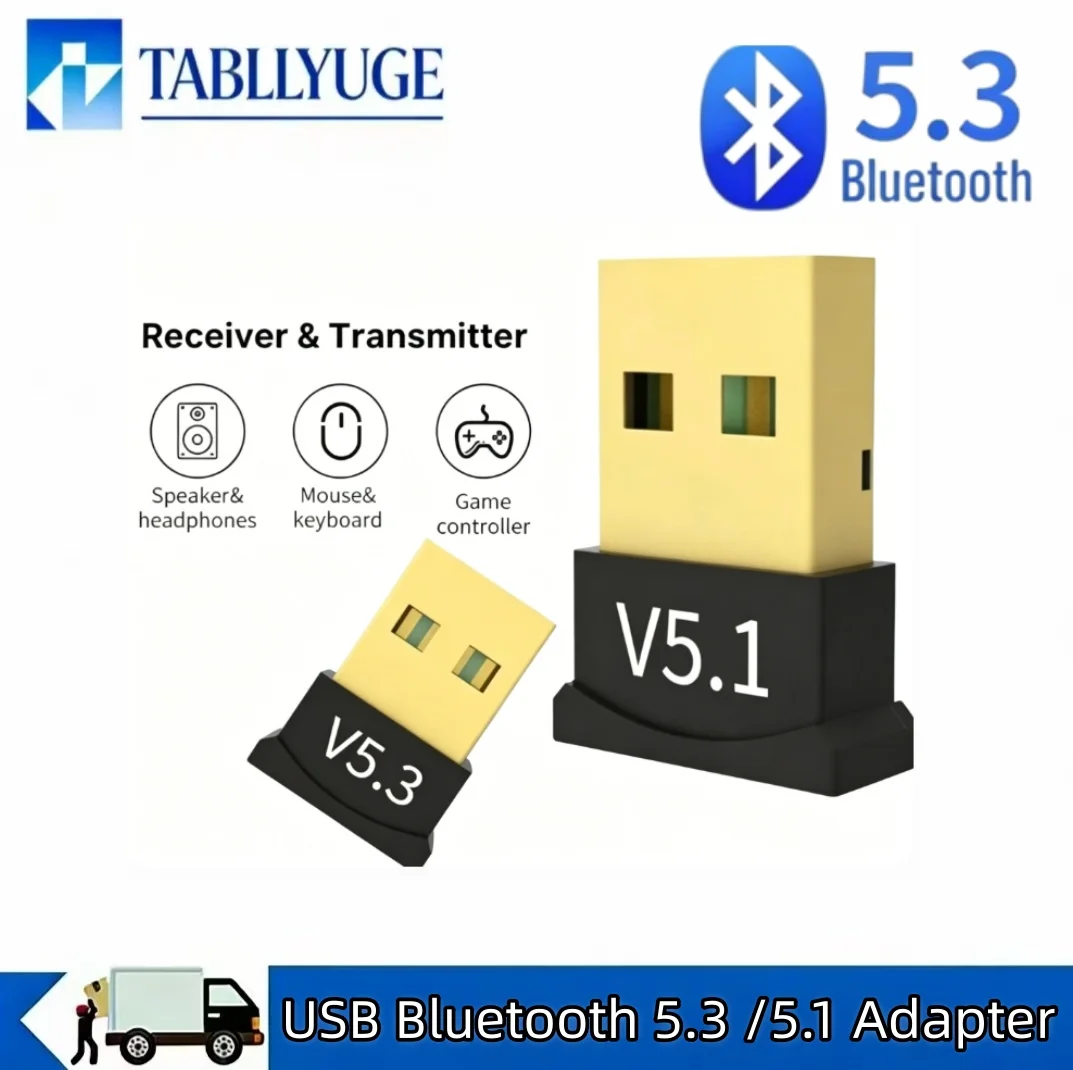 USB Bluetooth 5.3 Adapter Plug & Play Driver-Free for Desktop PC Laptop Not Compatible with iOS Devices
USB Bluetooth 5.3 Adapter Plug & Play Driver-Free for Desktop PC Laptop Not Compatible with iOS Devices