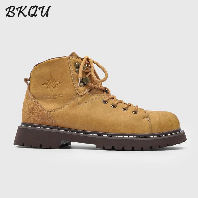 BKQU Men's Thick-soled Heightening Short Boots for Workwear Spring 2026 Vintage Chelsea Boot Trendy Style Casual Print Yellow
BKQU Men's Thick-soled Heightening Short Boots for Workwear Spring 2026 Vintage Chelsea Boot Trendy Style Casual Print Yellow