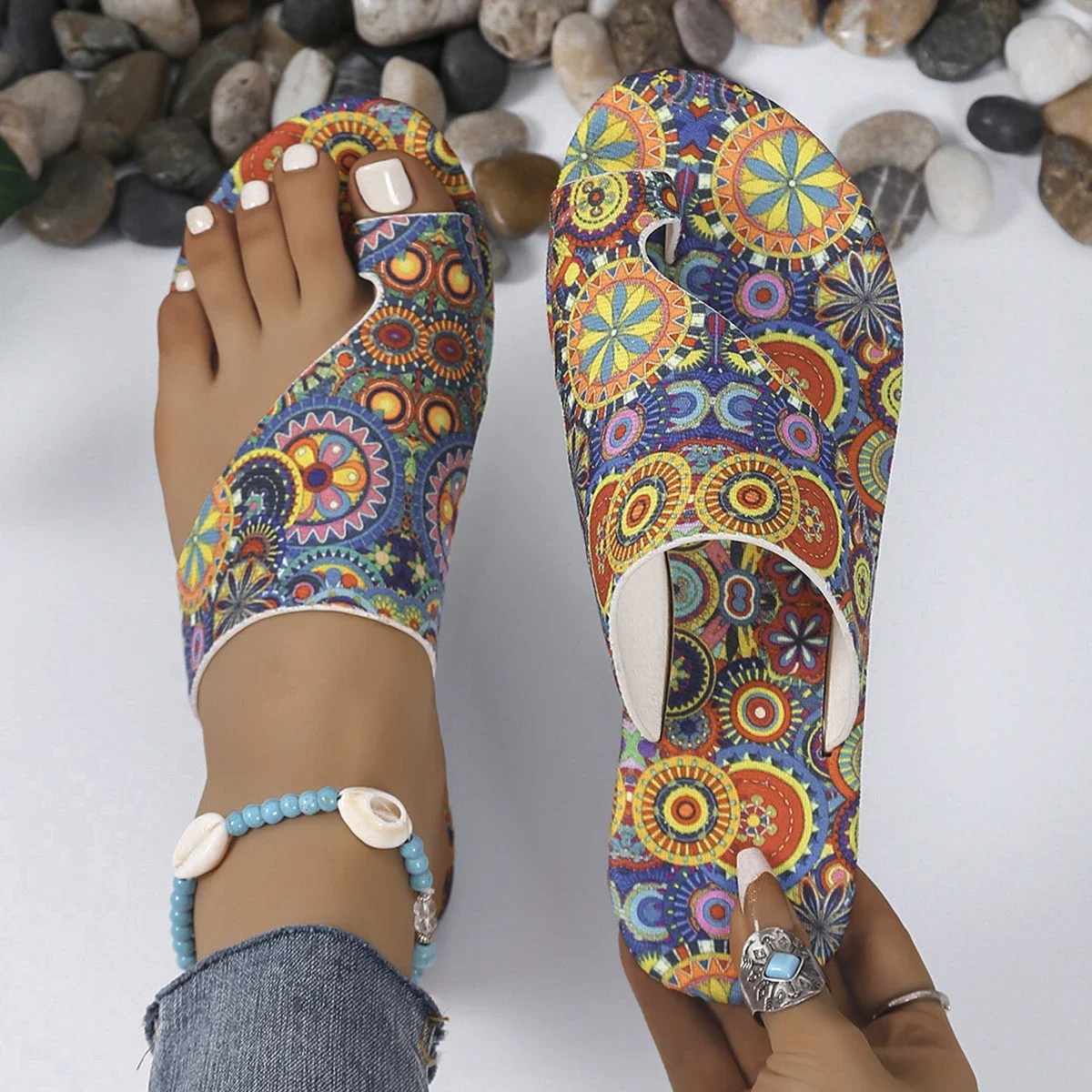 Women Slippers Fashion New Printed Roman Style Sandals Large Size National Flat Slippers Female Foreign Trade Shoes Slides Women
Women Slippers Fashion New Printed Roman Style Sandals Large Size National Flat Slippers Female Foreign Trade Shoes Slides Women