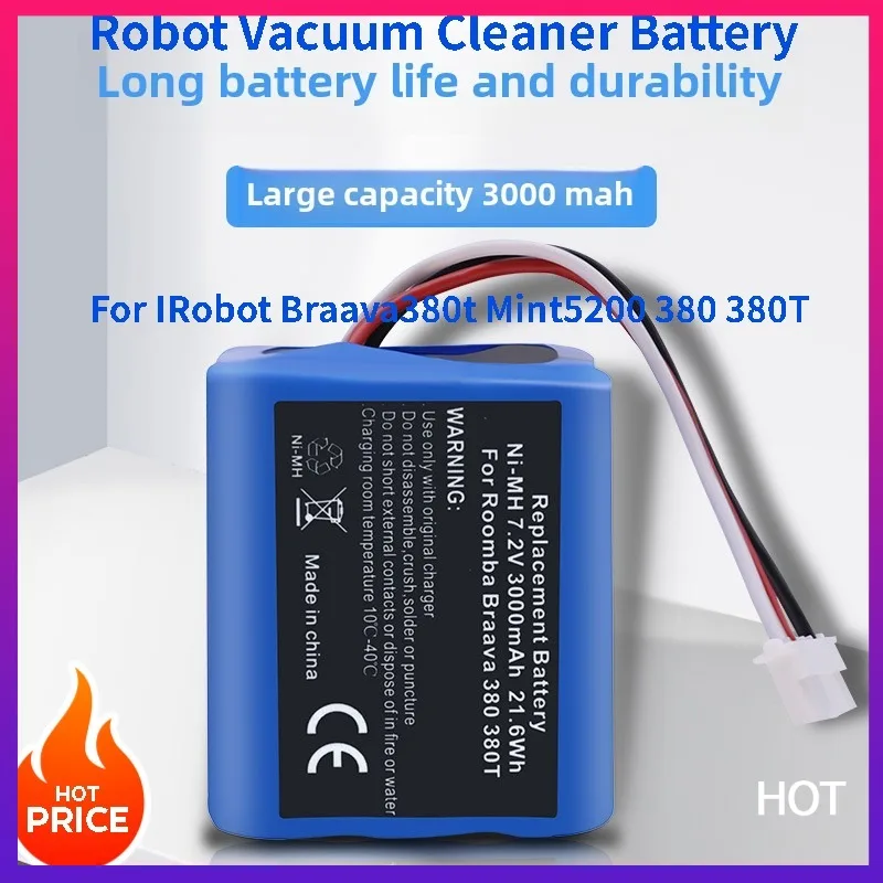 7,2 В, новинка для IRobot Braava380t Mint5200 380 380T, аккумулятор для робота-пылесоса
7,2 В, новинка для IRobot Braava380t Mint5200 380 380T, аккумулятор для робота-пылесоса