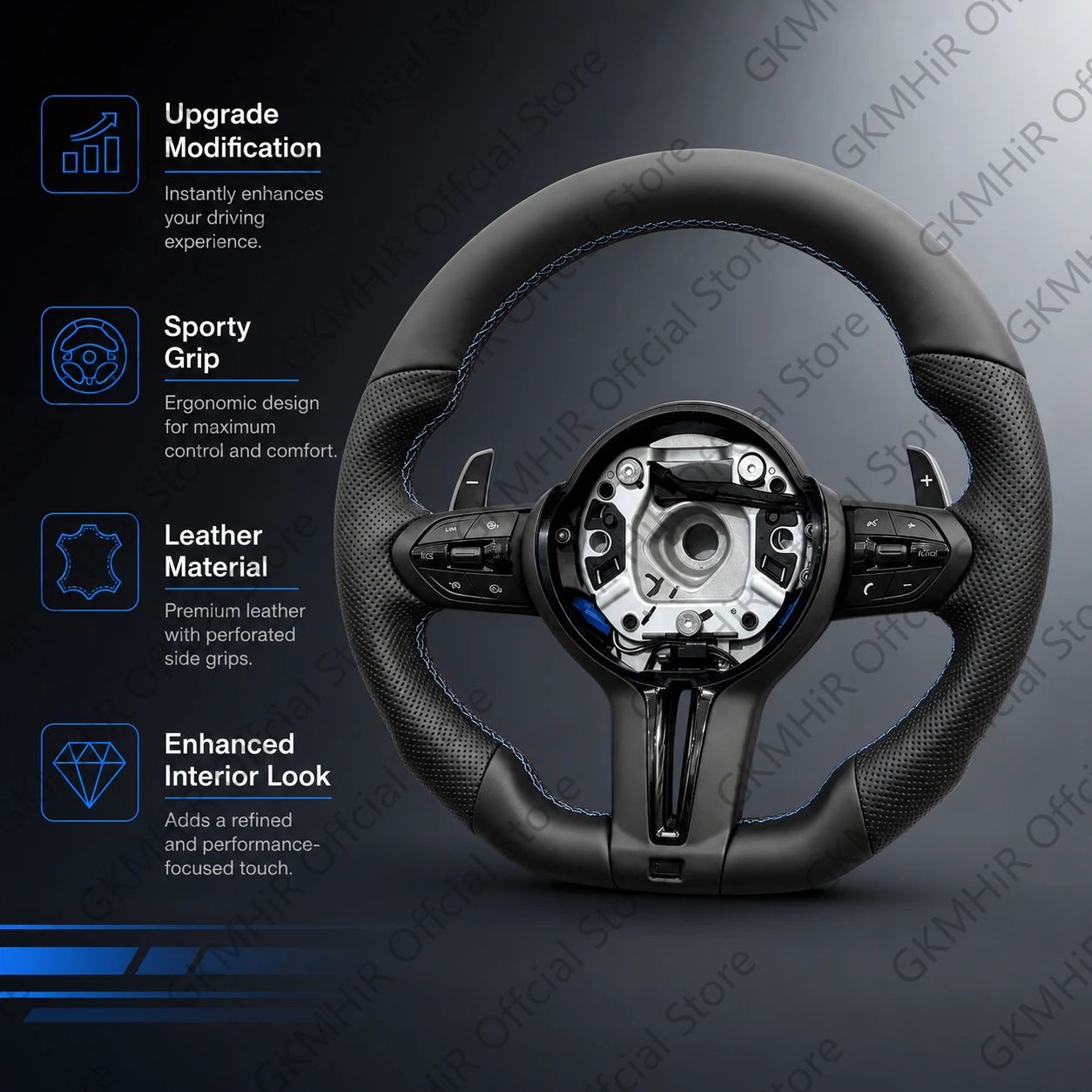 Steering Wheel F20 F48 M3 F80 F25 E90 E87 X5 E70 F01 F10 Black Perforated Leather Sport Upgrade Modify Accessories For BMW F30St
Steering Wheel F20 F48 M3 F80 F25 E90 E87 X5 E70 F01 F10 Black Perforated Leather Sport Upgrade Modify Accessories For BMW F30St
