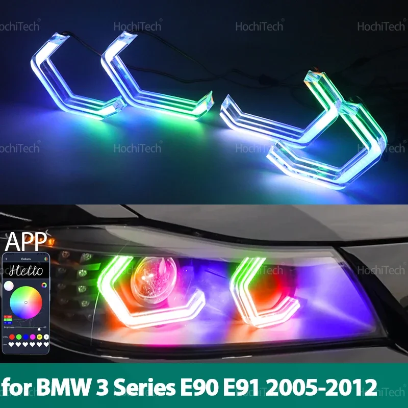 Для BMW 3 серии E90 E91 2005-2012 RGB многоцветные световые кольца в стиле M4 управление через приложение указатель поворота мигающий DRL светодиодный комплект Angel Eyes
Для BMW 3 серии E90 E91 2005-2012 RGB многоцветные световые кольца в стиле M4 управление через приложение указатель поворота мигающий DRL светодиодный комплект Angel Eyes