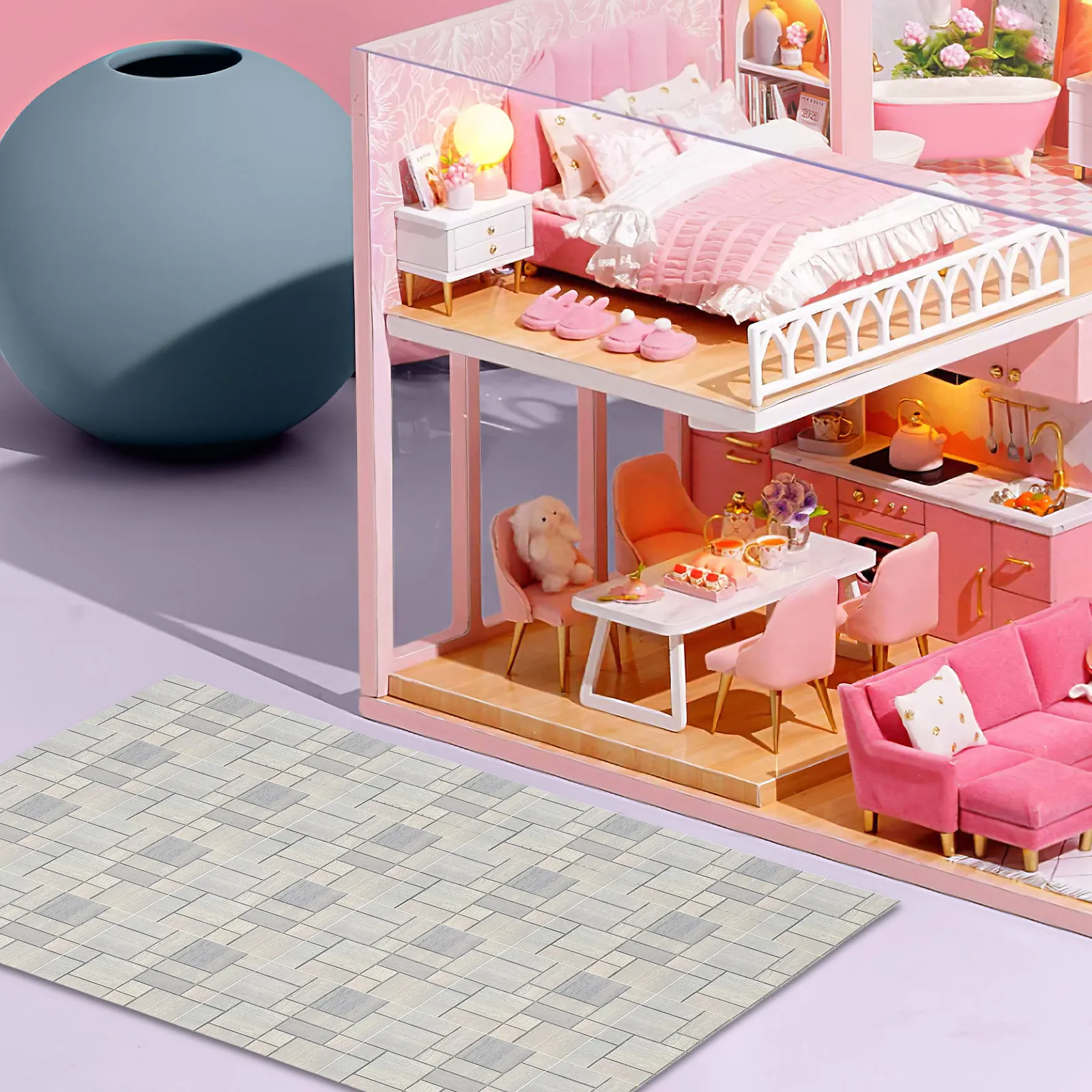 2Pcs Peel and Stick Miniature Dollhouse Wallpaper Simulation Tile Texture Adhesive Wall Decal for DIY Dollhouse Renovation
2Pcs Peel and Stick Miniature Dollhouse Wallpaper Simulation Tile Texture Adhesive Wall Decal for DIY Dollhouse Renovation