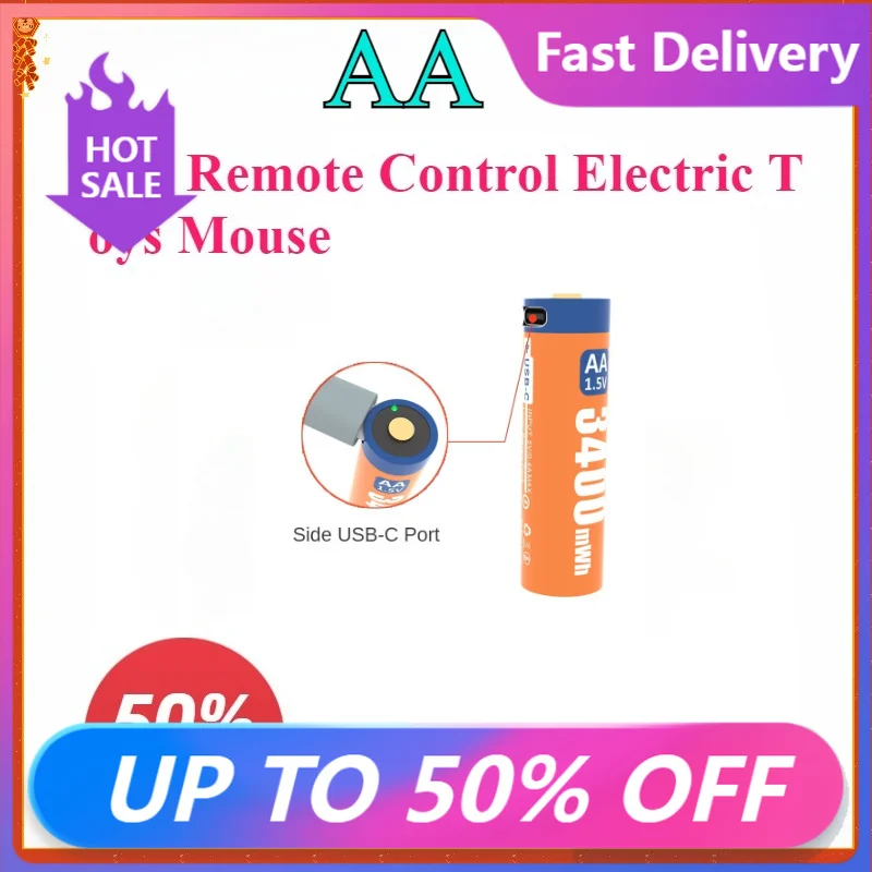 New 1.5V 3400mWh AA Rechargeable Battery USB Type-C Rechargeable aa Li-ion Battery for Remote Control Electric Toys Mouse
New 1.5V 3400mWh AA Rechargeable Battery USB Type-C Rechargeable aa Li-ion Battery for Remote Control Electric Toys Mouse