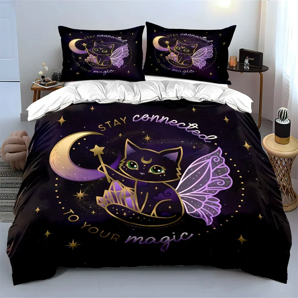 Magical Cat Fairy Decor Set Soft Comfortable Duvet Cover Bedding Set Included 1*Duvet Cover & 2*Pillowcases, gift
Magical Cat Fairy Decor Set Soft Comfortable Duvet Cover Bedding Set Included 1*Duvet Cover & 2*Pillowcases, gift