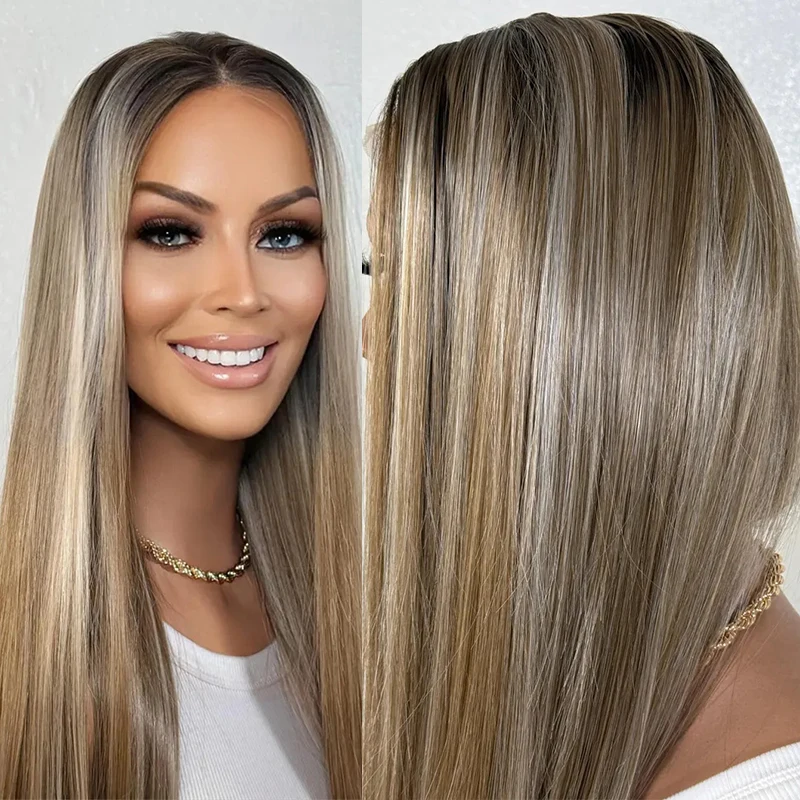 26” Blonde Straight Wig Human Hair Blend Free Part Wig Blonde Platinum Rooted Balayage Highlights 13x6” Lace Front Wig for Women
26” Blonde Straight Wig Human Hair Blend Free Part Wig Blonde Platinum Rooted Balayage Highlights 13x6” Lace Front Wig for Women