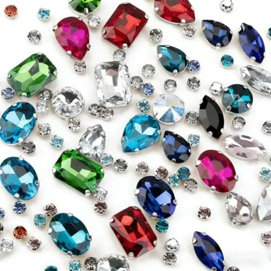 Sew On Rhinestones, 30PCS Sew On Glass Rhinestone Metal Back Prong Setting Sewing Claw Rhinestone Mixed Shapes for Costume, Clo
Sew On Rhinestones, 30PCS Sew On Glass Rhinestone Metal Back Prong Setting Sewing Claw Rhinestone Mixed Shapes for Costume, Clo