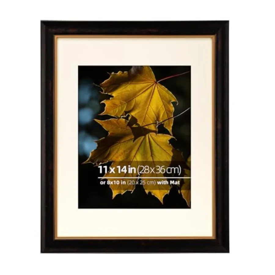 11x14 Wood Brown Gold 2 Tone Vintage Retro Picture Frame, Cream Mat for 8x10 Photos, Art Print, Real Glass Cover, Ready for Wal
11x14 Wood Brown Gold 2 Tone Vintage Retro Picture Frame, Cream Mat for 8x10 Photos, Art Print, Real Glass Cover, Ready for Wal