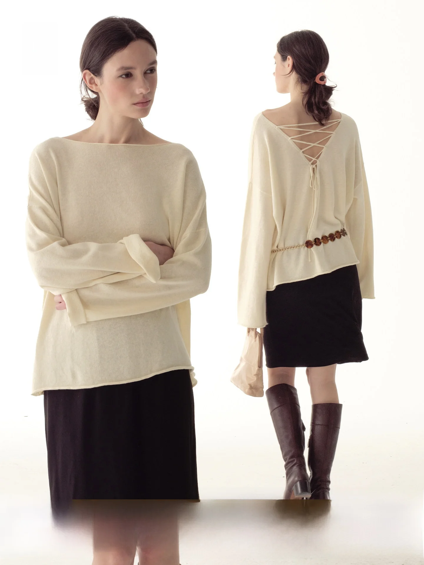 Ретро-свитер из хлопка и льна без спинки, вязаный, с охлаждающим эффектом, женский, свободного кроя, с поясом, для повседневной носки
Ретро-свитер из хлопка и льна без спинки, вязаный, с охлаждающим эффектом, женский, свободного кроя, с поясом, для повседневной носки