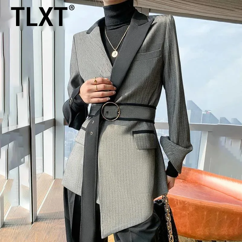 TLXT Temperament Blazers For Women Belt Gathered Waist Irregular Design Fit Jackets Fashion Female Coats 2025 Spring New XK1437
TLXT Temperament Blazers For Women Belt Gathered Waist Irregular Design Fit Jackets Fashion Female Coats 2025 Spring New XK1437