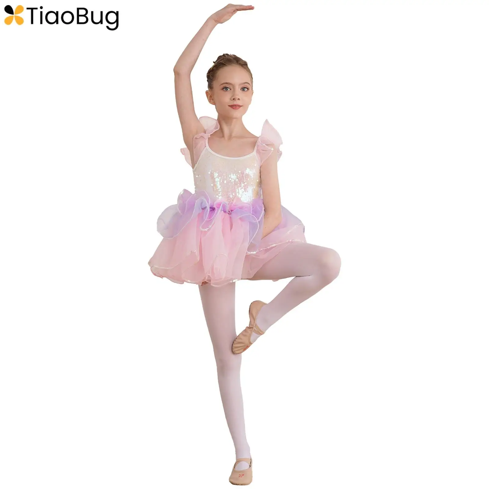 Kids Girls Ruffled Sleeve Ballet Dance Tutu Dress Sparkly Sequins Dresses Ballerina Party Performance Costume Dancewear
Kids Girls Ruffled Sleeve Ballet Dance Tutu Dress Sparkly Sequins Dresses Ballerina Party Performance Costume Dancewear