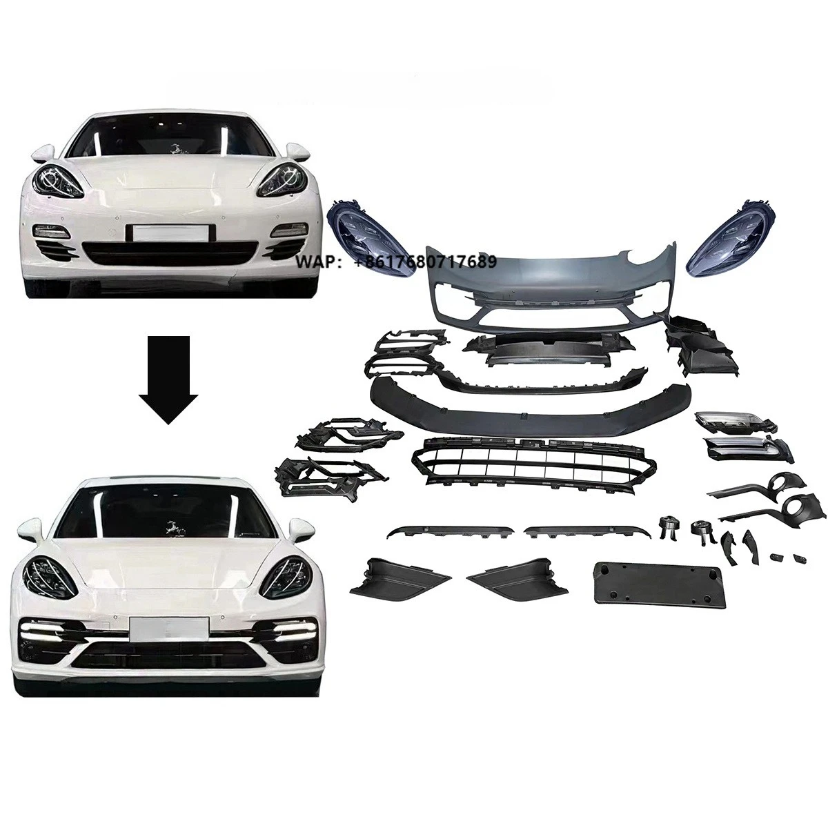 Carlife Facelift Body Kit for Panamera 970 2008-2016 Change to 971 Turbo S Front Bumper and Headlight
Carlife Facelift Body Kit for Panamera 970 2008-2016 Change to 971 Turbo S Front Bumper and Headlight