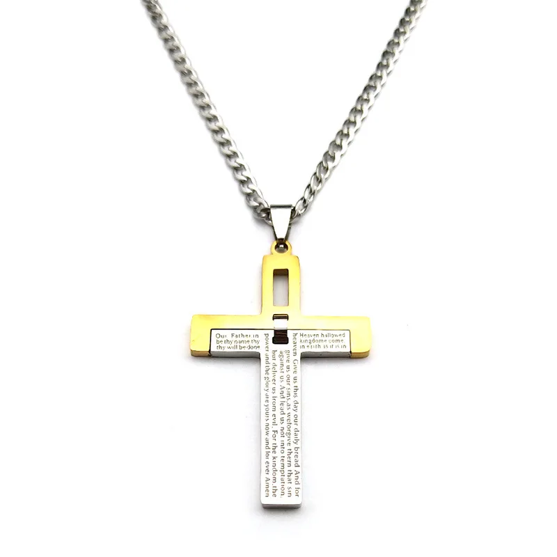 Creative Hollow Cross Pendant Necklace Stainless Steel Christ Prayer Faith Themed Necklace Charm Jewelry for Daily Wear
Creative Hollow Cross Pendant Necklace Stainless Steel Christ Prayer Faith Themed Necklace Charm Jewelry for Daily Wear