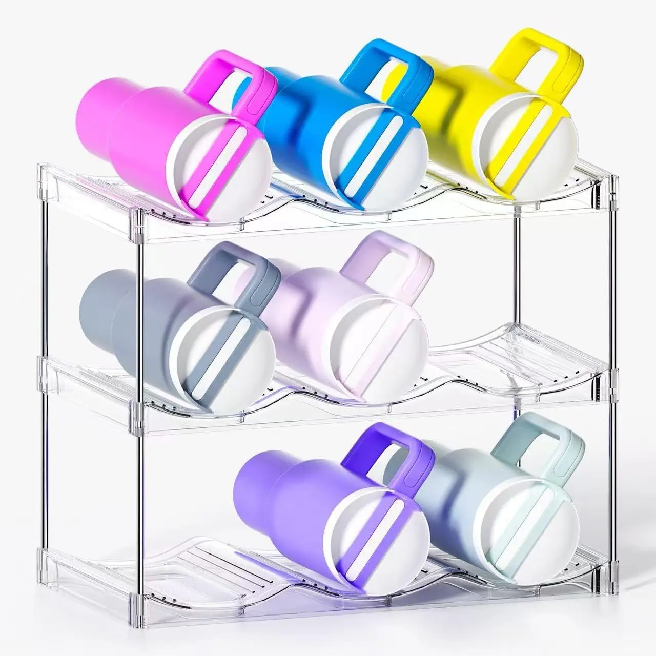 Stackable Water Bottle Organizer for Cabinet, Bottle and Other Tumbler Organizer for Kitchen Cabinets,Clear Stackable W
Stackable Water Bottle Organizer for Cabinet, Bottle and Other Tumbler Organizer for Kitchen Cabinets,Clear Stackable W