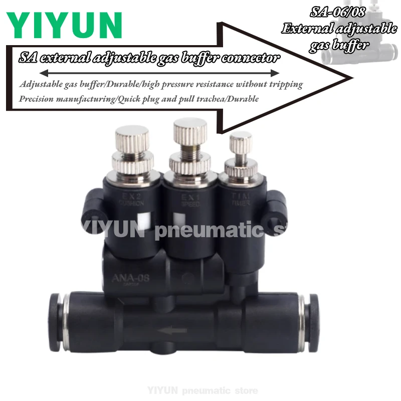 SA-06 YIYUN Adjustable gas buffer connector external ANA speed 08 control valve 10 cylinder speed control throttle valve pneumat
SA-06 YIYUN Adjustable gas buffer connector external ANA speed 08 control valve 10 cylinder speed control throttle valve pneumat