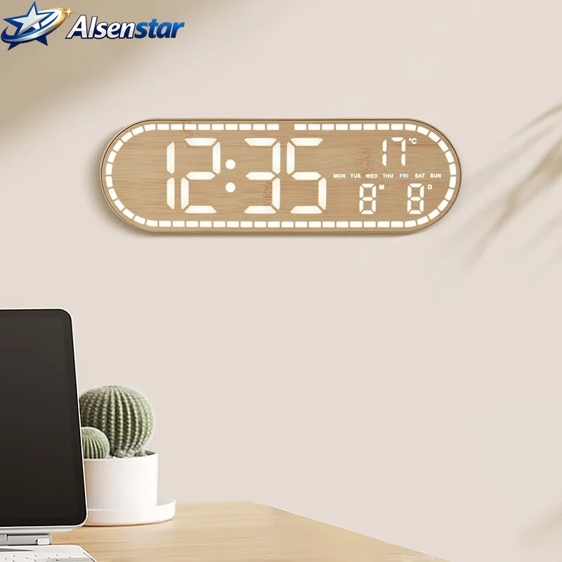 New Home Decor Wood Grain Style LED Electronic Wall Clock Multifunctional Standable Hangable for Living Room Bedroom
New Home Decor Wood Grain Style LED Electronic Wall Clock Multifunctional Standable Hangable for Living Room Bedroom