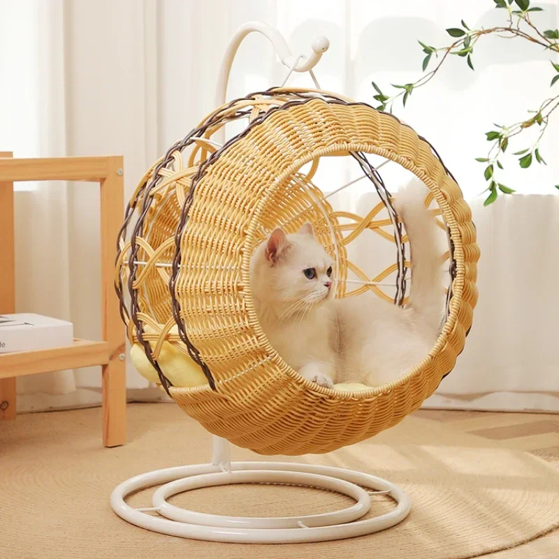 Rattan Pet Rocking Nest Cat Cradle House Super Large Hanging Basket Removable Washable Nest Cat Bed for All Seasons
Rattan Pet Rocking Nest Cat Cradle House Super Large Hanging Basket Removable Washable Nest Cat Bed for All Seasons