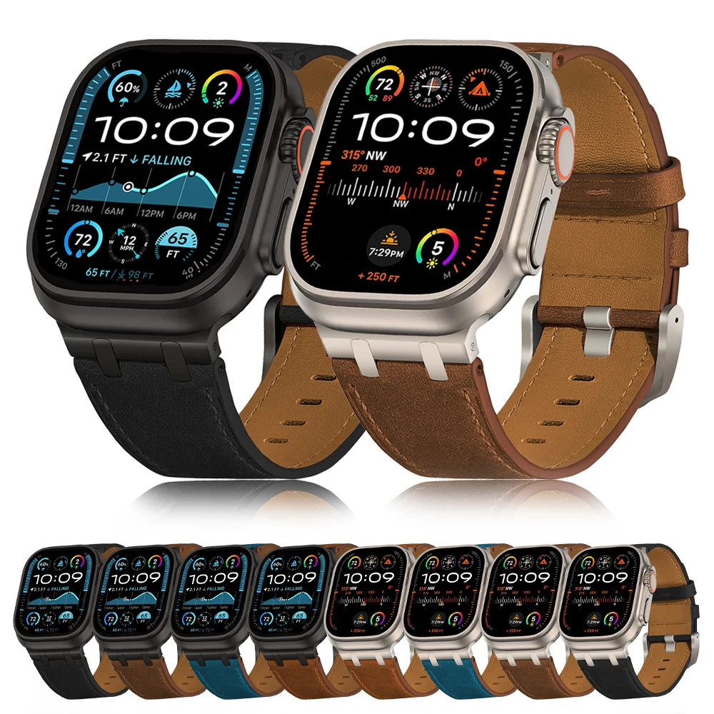 Leather Luxury Strap for Apple Watch Ultra 2/1 49mm 46mm 44mm 45mm Sports Men Band for iWatch Series 10 9 8 7 6 5 4 SE Bracelet
Leather Luxury Strap for Apple Watch Ultra 2/1 49mm 46mm 44mm 45mm Sports Men Band for iWatch Series 10 9 8 7 6 5 4 SE Bracelet