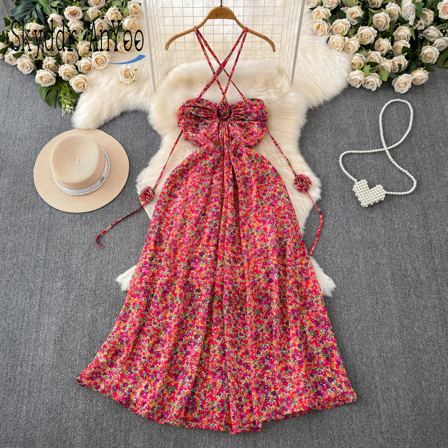 Women Summer Dresses 2024 Vestidos Floral Printed Vintage Female Midi Long Dress Hollowed Out Strapless Sexy Beach Holiday Dress
Women Summer Dresses 2024 Vestidos Floral Printed Vintage Female Midi Long Dress Hollowed Out Strapless Sexy Beach Holiday Dress