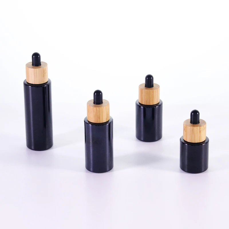 Wholesale! 20ml 30ml 40ml 60ml Bright Black Glass Cosméticas Packaging Essence Perfumery Dropper Pipette Vials with Bamboo Caps
Wholesale! 20ml 30ml 40ml 60ml Bright Black Glass Cosméticas Packaging Essence Perfumery Dropper Pipette Vials with Bamboo Caps