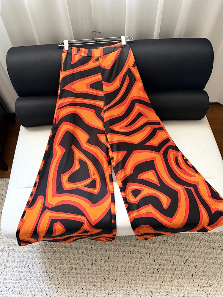 Spring Summer Fashion Daily Casual Geometric Print Silk Wide Leg Pants Women's Middle Waist Loose Straight Barrel Trousers
Spring Summer Fashion Daily Casual Geometric Print Silk Wide Leg Pants Women's Middle Waist Loose Straight Barrel Trousers