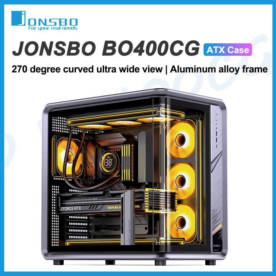 JONSBO BO400CG Computer Case Aluminum Curved glass Sea view room ATX Chassis 5090 Esports Desktop computer For 360 water cooler
JONSBO BO400CG Computer Case Aluminum Curved glass Sea view room ATX Chassis 5090 Esports Desktop computer For 360 water cooler
