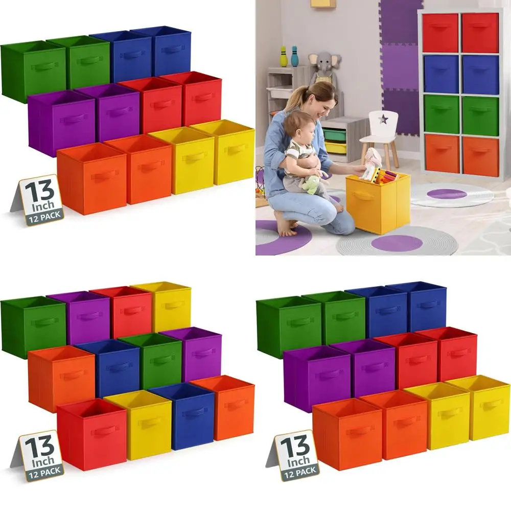 Collapsible Fabric Storage Bins, 13 Cubes with Handles, 12 Baskets for Clothes, Toys, Books Organization
Collapsible Fabric Storage Bins, 13 Cubes with Handles, 12 Baskets for Clothes, Toys, Books Organization