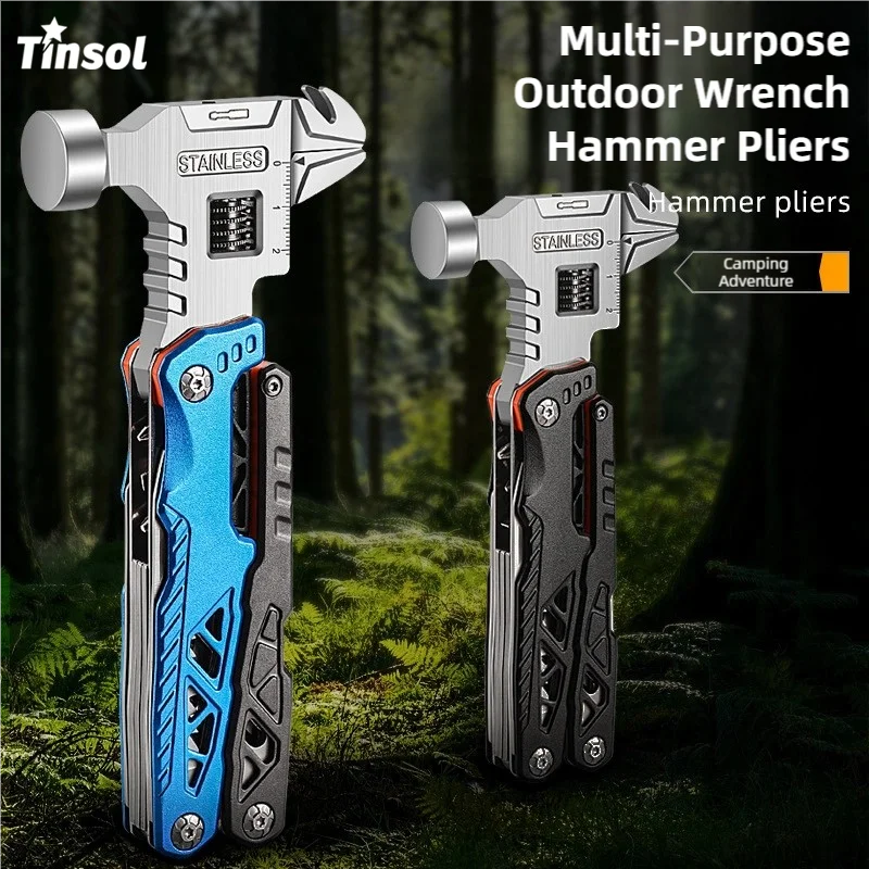 TINSOL Multi-purpose Outdoor Wrench Hammer Pliers Multi-function Pliers Folding Hammer Household Portable Combination Hand Tools
TINSOL Multi-purpose Outdoor Wrench Hammer Pliers Multi-function Pliers Folding Hammer Household Portable Combination Hand Tools