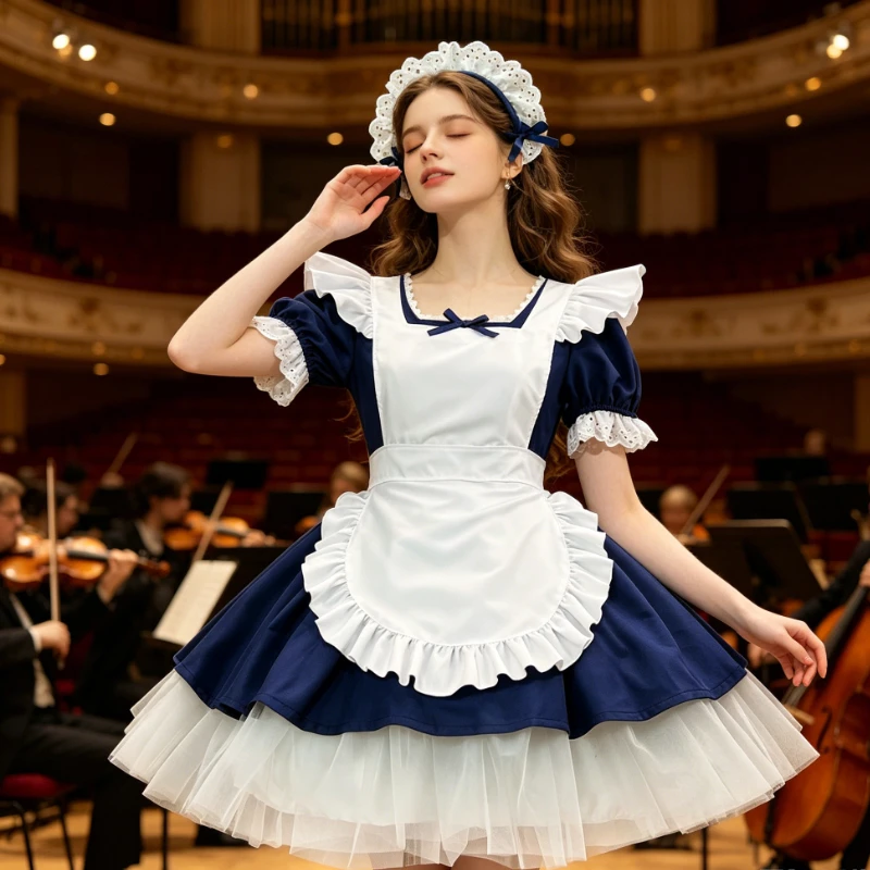 Classic Maid Outfit Soft Girl Lolita Dress, Japanese Sweet Style Coffee Shop Maid Dress, Daily Cosplay Role-playing Mini Dress
Classic Maid Outfit Soft Girl Lolita Dress, Japanese Sweet Style Coffee Shop Maid Dress, Daily Cosplay Role-playing Mini Dress