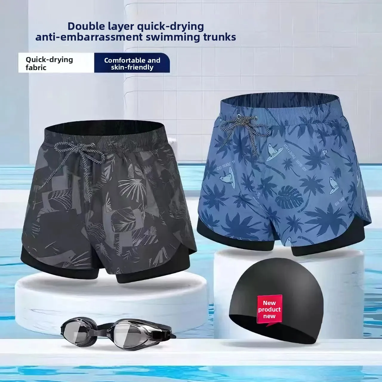 Men's Double Layer Anti-Embarrassment Swim Trunks Quick Dry Plus Size Boxer Swimsuit Beach Hot Spring Swimwear
Men's Double Layer Anti-Embarrassment Swim Trunks Quick Dry Plus Size Boxer Swimsuit Beach Hot Spring Swimwear