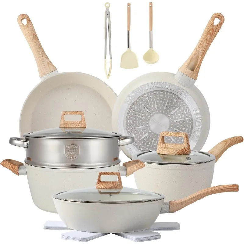 16PCS Pots and Pans Set Non Stick Cookware Set Nonstick with Cooking Set (white, 16pieces)
16PCS Pots and Pans Set Non Stick Cookware Set Nonstick with Cooking Set (white, 16pieces)
