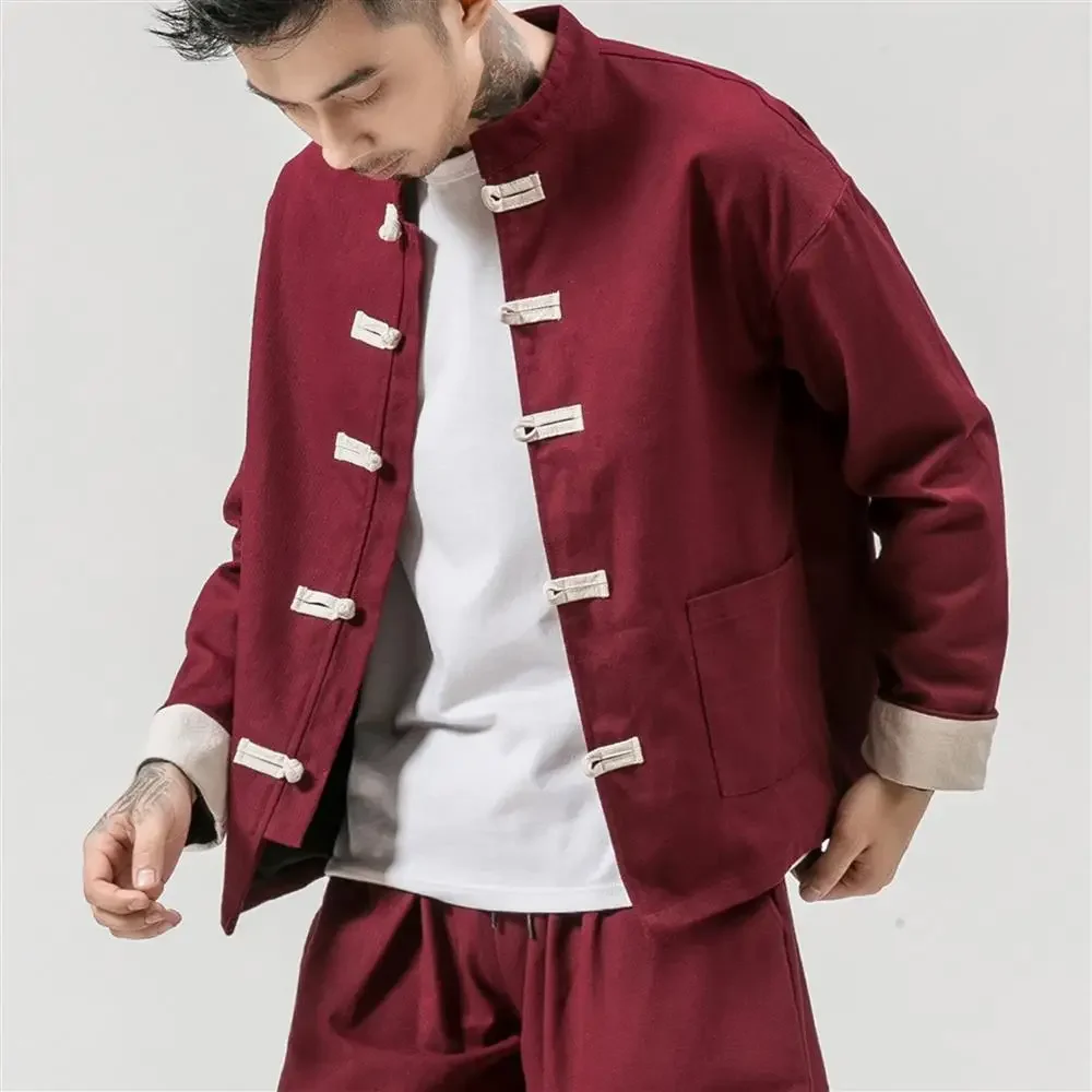 Autumn Retro Cotton Chinese Style Collar Button Jacket Men Traditional Chinese Long Sleeve Tang Suit Oriental Kung Fu Shirt 5XL
Autumn Retro Cotton Chinese Style Collar Button Jacket Men Traditional Chinese Long Sleeve Tang Suit Oriental Kung Fu Shirt 5XL