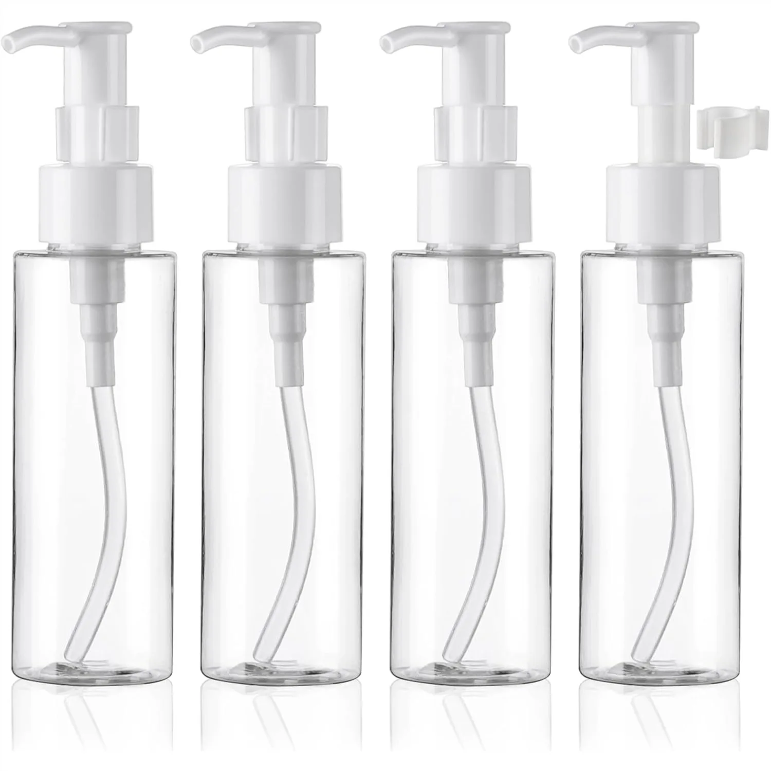 Empty Plastic Pump Bottles 4 Pack, 3.4oz TSA Approved Refillable Travel Dispensers for Shampoo Shower Gel Facial Cleansing Oil
Empty Plastic Pump Bottles 4 Pack, 3.4oz TSA Approved Refillable Travel Dispensers for Shampoo Shower Gel Facial Cleansing Oil