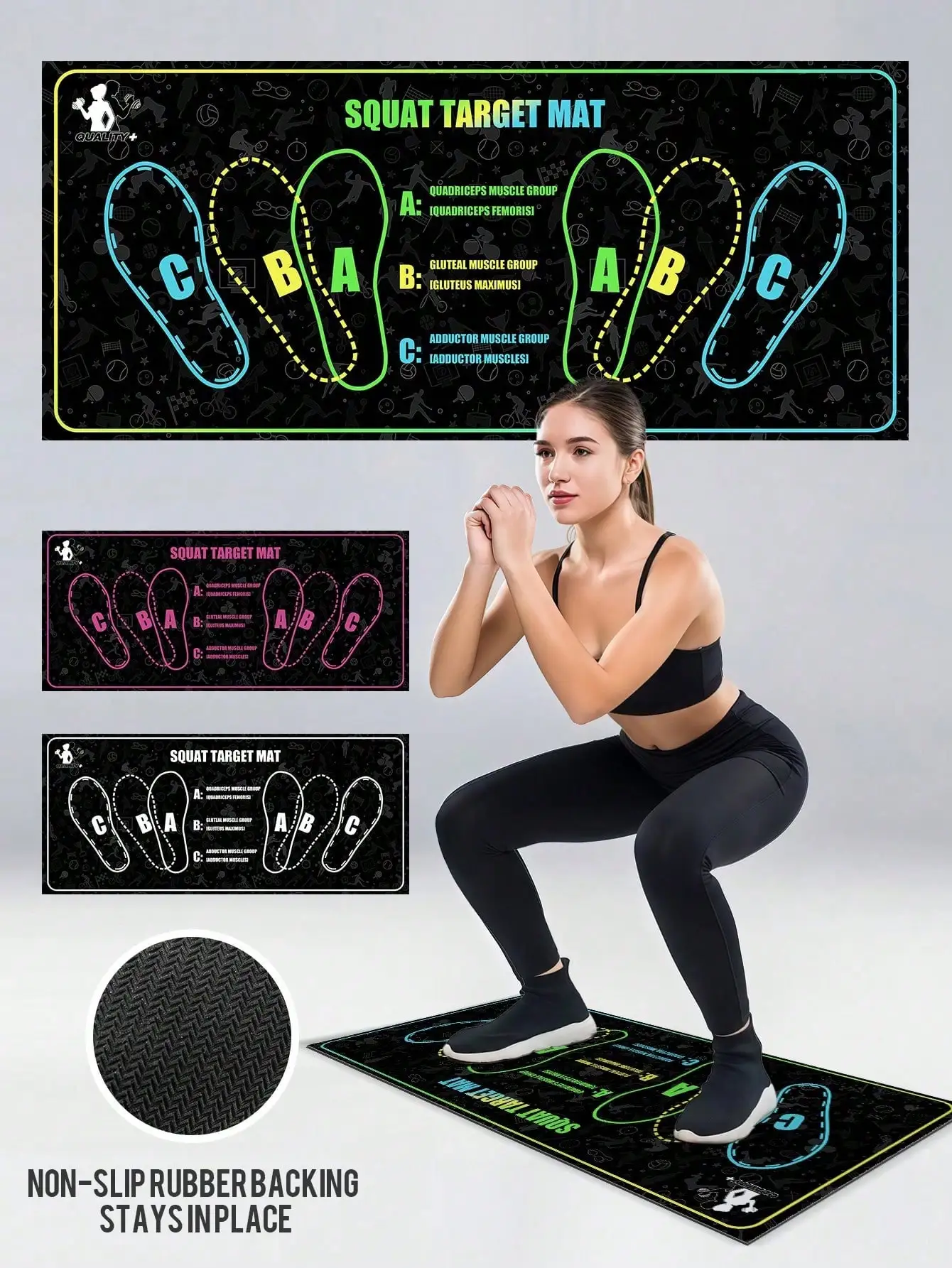 Non-Slip Wear-Resistant Squat Training Mat Heavy-Duty Fitness Mat Suitable For Beginners Ergonomic Portable Yoga Mat Fitness Exercise Squat Guide Mat Leg And Abdominal Training Mat Weight Loss Pilates Home Fitness Equipment Walking Mat Fitness Set
Non-Slip Wear-Resistant Squat Training Mat Heavy-Duty Fitness Mat Suitable For Beginners Ergonomic Portable Yoga Mat Fitness Exercise Squat Guide Mat Leg And Abdominal Training Mat Weight Loss Pilates Home Fitness Equipment Walking Mat Fitness Set