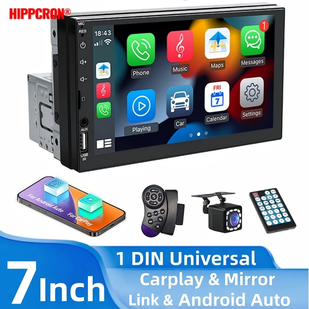 Автомагнитола HIPPCRON с 7-дюймовым HD-дисплеем, проводным CarPlay и Android Auto, для автомобиля, с управлением и камерой
Автомагнитола HIPPCRON с 7-дюймовым HD-дисплеем, проводным CarPlay и Android Auto, для автомобиля, с управлением и камерой