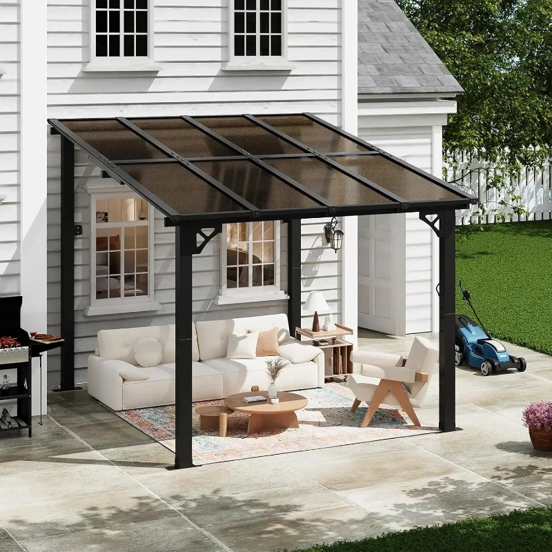 8x10FT Lean To Gazebo, Hardtop Metal Pergola with Polycarbonate Roof, Large Wall Mounted Heavy Duty Awnings, Patio, Customized
8x10FT Lean To Gazebo, Hardtop Metal Pergola with Polycarbonate Roof, Large Wall Mounted Heavy Duty Awnings, Patio, Customized