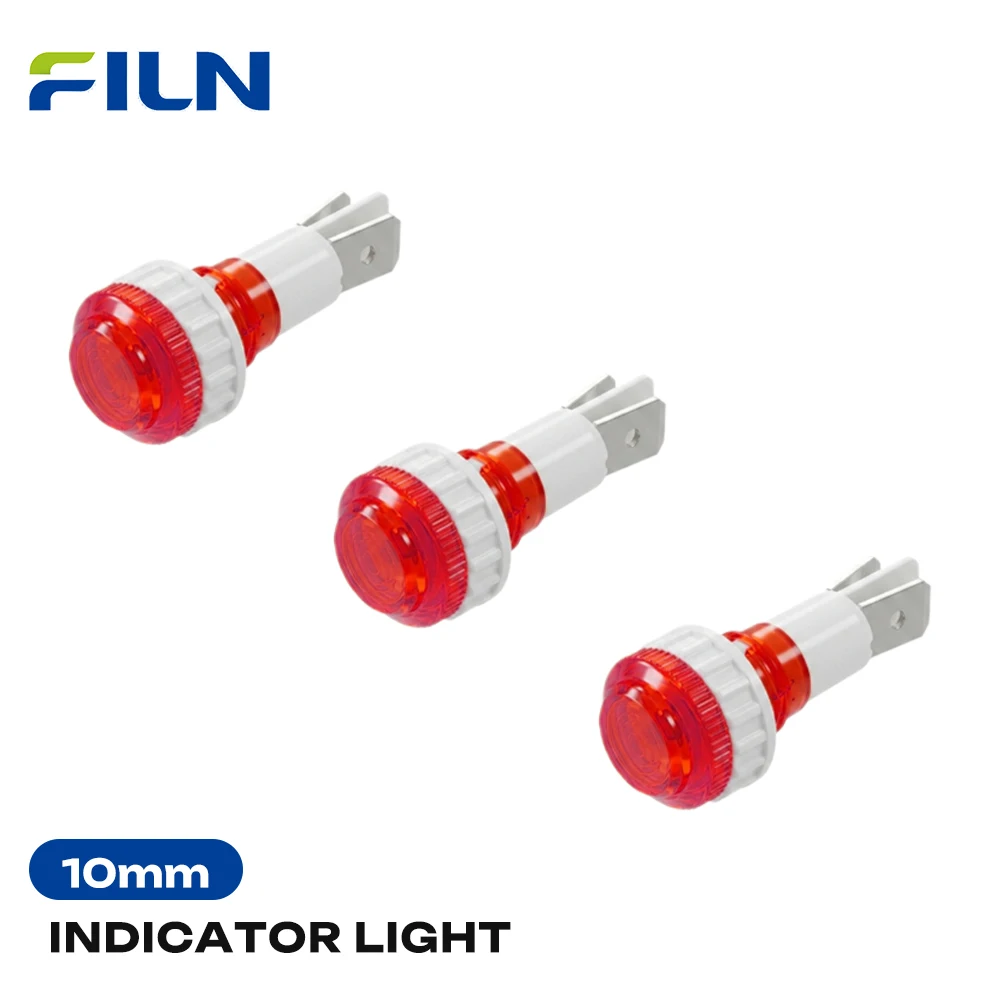 FILN 3PCS 10mm LED Indicator Light 12-24V/110-220V IP67 Waterproof Warning Lamp for Car Marine Industrial Equipment Control Box
FILN 3PCS 10mm LED Indicator Light 12-24V/110-220V IP67 Waterproof Warning Lamp for Car Marine Industrial Equipment Control Box