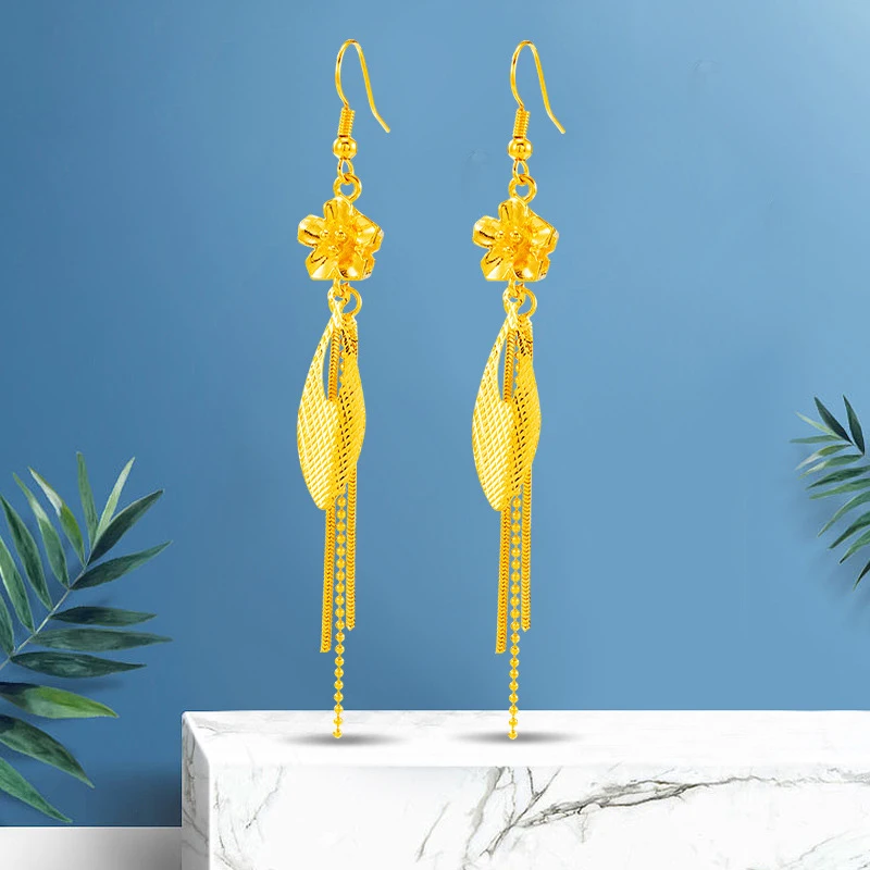 Light Luxury 24K Gold Tassel Earrings For Women, Fairy Rose AU999 Long Dangle Earrings Influencer Popular Jewelry
Light Luxury 24K Gold Tassel Earrings For Women, Fairy Rose AU999 Long Dangle Earrings Influencer Popular Jewelry