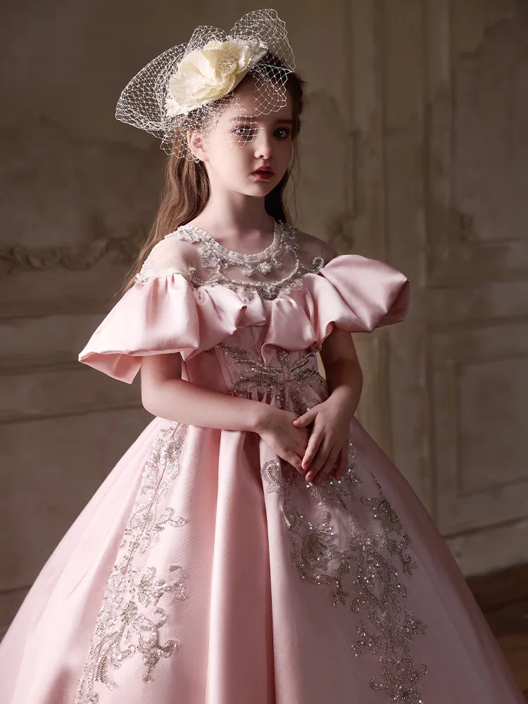 Custom Flower Girl Dress Wedding Party Dress First Christmas Gown Puff Sleeve Beaded Embroidery Satin Princess Pageant Dress for
Custom Flower Girl Dress Wedding Party Dress First Christmas Gown Puff Sleeve Beaded Embroidery Satin Princess Pageant Dress for