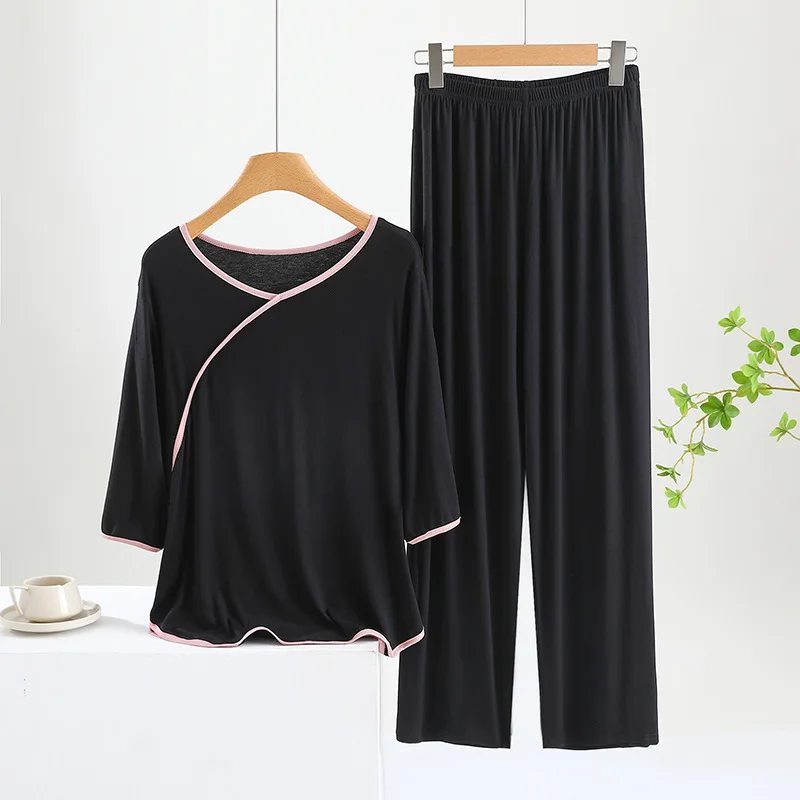 Elegant Casual Modal Pajamas For Women New Spring Summer Nightwear Clothes Loose Home Wear Ladies Sleepwear Pijama De Mujer
Elegant Casual Modal Pajamas For Women New Spring Summer Nightwear Clothes Loose Home Wear Ladies Sleepwear Pijama De Mujer