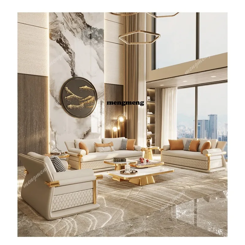 Sofa Modern Light Luxury Leather Villa Sofa Chinese Luxury Living Room
Sofa Modern Light Luxury Leather Villa Sofa Chinese Luxury Living Room