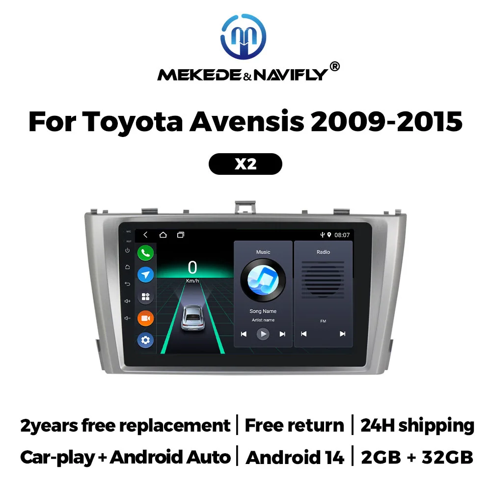 MEKEDE&NAVIFLY 9'' Car Stereo Radio For Toyota Avensis T27 2008-2015 GPS Navigation Carplay+Auto Car Multimedia MP5 Video Player
MEKEDE&NAVIFLY 9'' Car Stereo Radio For Toyota Avensis T27 2008-2015 GPS Navigation Carplay+Auto Car Multimedia MP5 Video Player